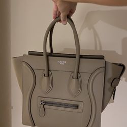 Celine Micro Luggage handbag in Dune color