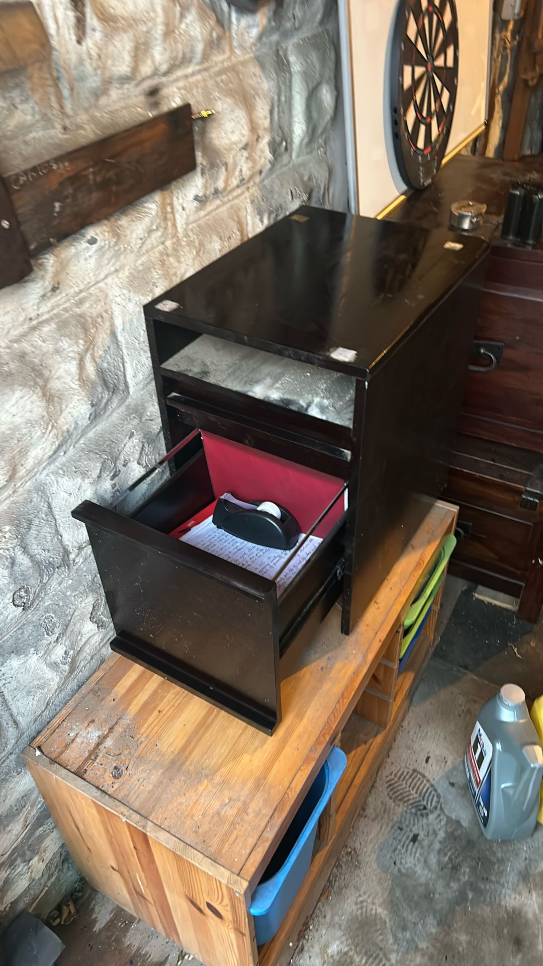 Black Modern Wood File Cabinet