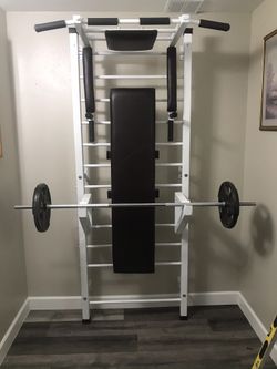 Wall mounted stall bar gym
