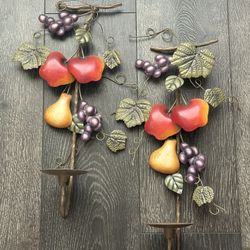 Home interior Sonoma Villa fruits Metal Wall Candleholders