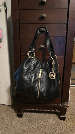 Michael Kors, black LEATHER SHOULDER with wallet TOTE