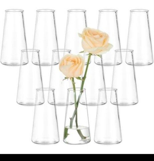*NEW* Glass Vase Set Of 12