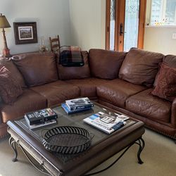 Leather sectional