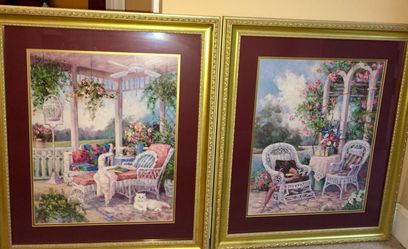 2 beautiful antique pictures with golden frames 28x24