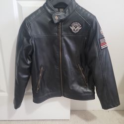 Faux Leather Bomber Jacket
