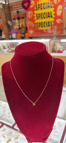 Cadena con inicial m en oro 14k
