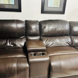 Dark Brown Leather Couches 
