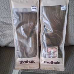 *NEW* Thathair Halo 16" Hair Extensions - Set Of 2 (Wavy & Straight) - Ash Blonde