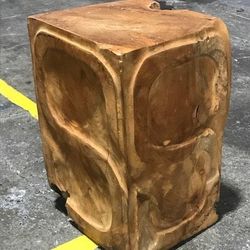 Wood Block Accent Table $20