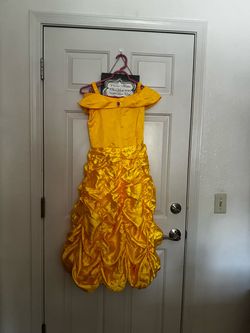 Girls' Yellow Princess Ball Gown Costume with Tiara & Accessories Size 7/8 $25