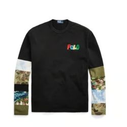 NWT Polo Ralph Lauren Men's Classic Fit Jersey Long-Sleeve T-shirt Polo Black M