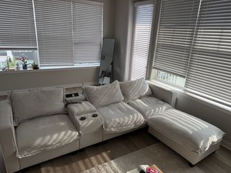 Modular Sectional Sofa with Console and Chaise