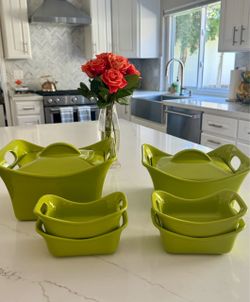 Rachael Ray Bubble & Brown Green 6-Piece Casserole Set