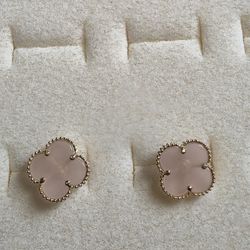 Van Cleef Pink Earrings 14kt.$420