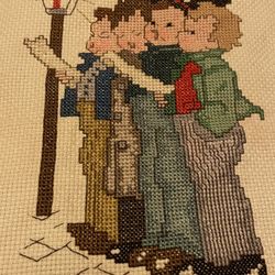 Hummel Carolers Completed  Cross Stitch