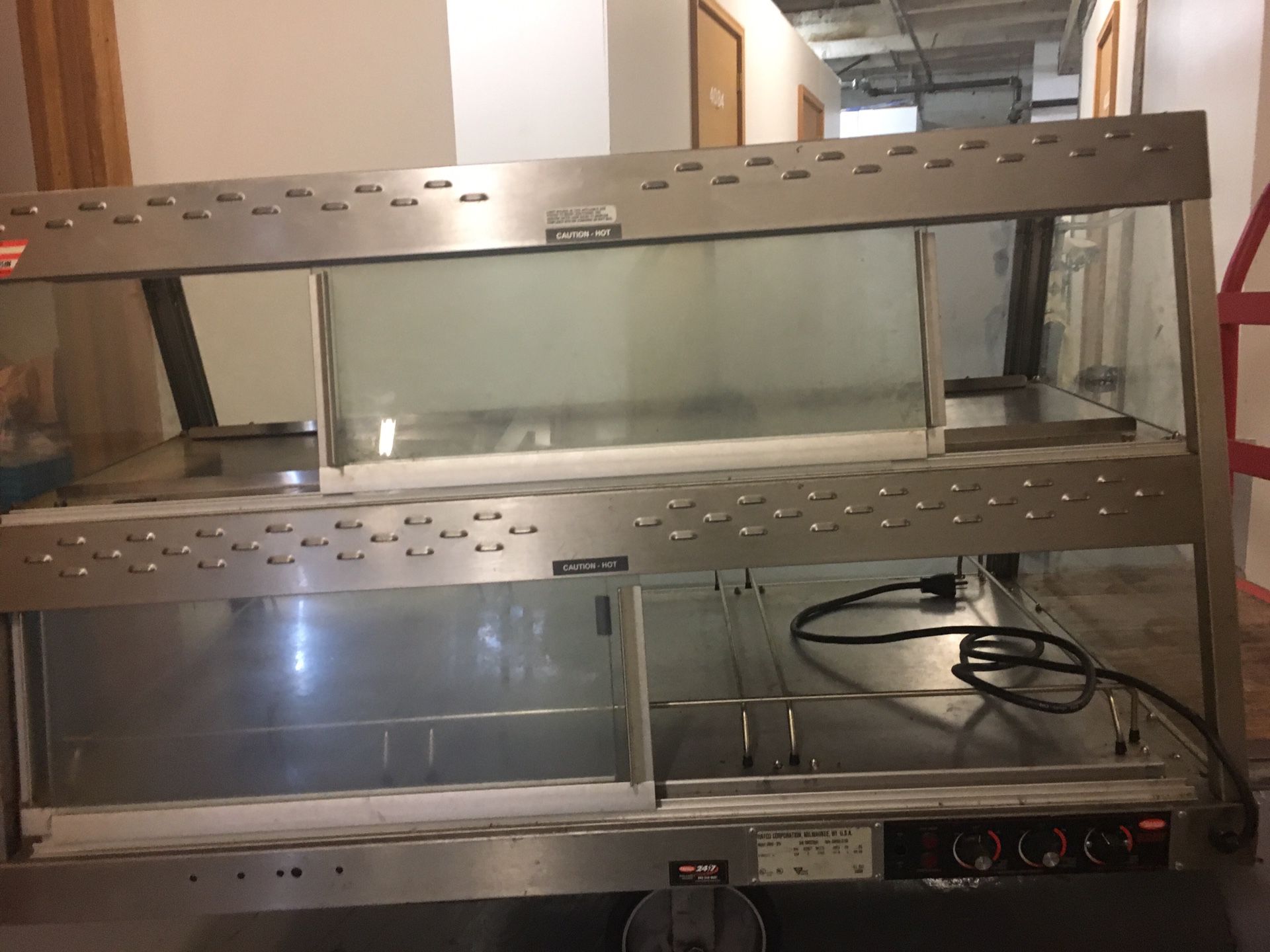 46 inches length 28 inch height food warmer. 500 or best offer. Priced to sell quickly