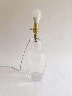 Simon Pearce Handblown Glass Lamp 21" tall, Signed
