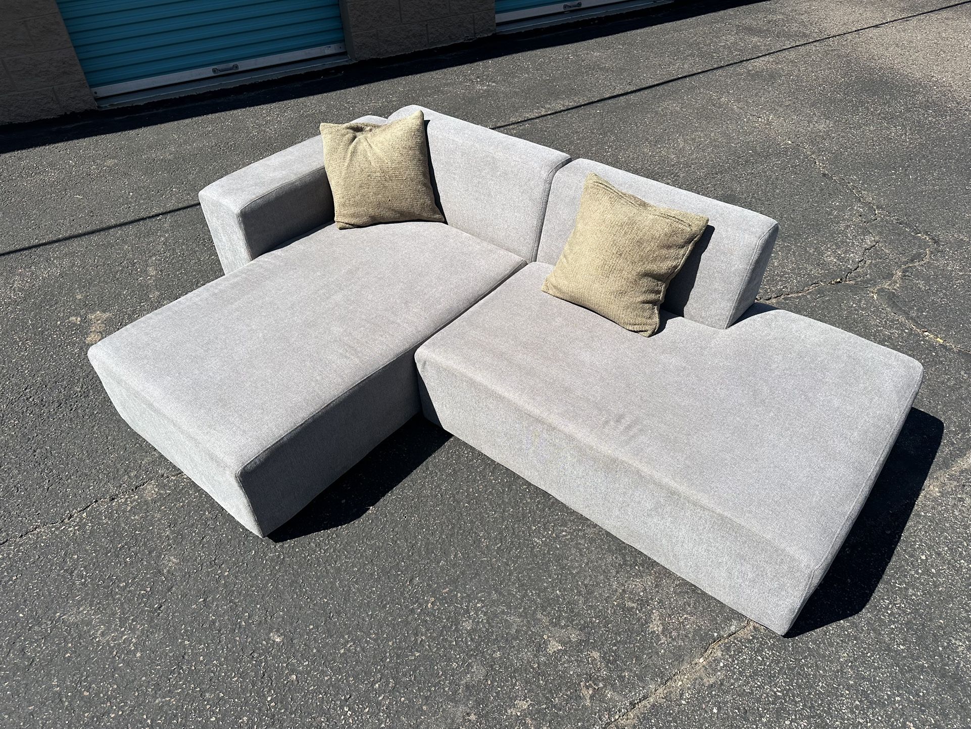 Floyd Two-Piece Form Sectional – Light Gray Modular Couch