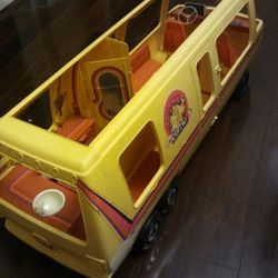 Vintage Barbie yellow Camper bus