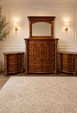 Michael Amini Designer Dresser & 2 Nightstands - Free Delivery