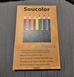 New Sealed Soucolor 72 Colored Pencils Set