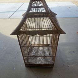 Beautiful ALL Wood Vintage Bird Cage 