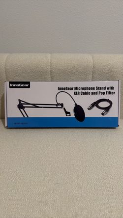 Microphone stand with XLR cable and pop filter