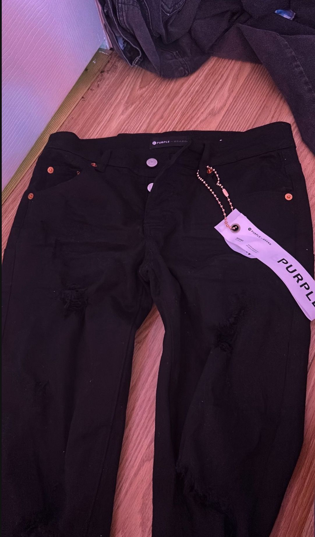 Black Purple Jeans Size 29