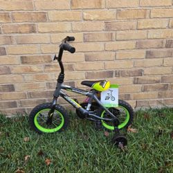 Huffy Rock It Kids Bicycle 12" Wheels Ages 3+ Years Training Wheels, Grey