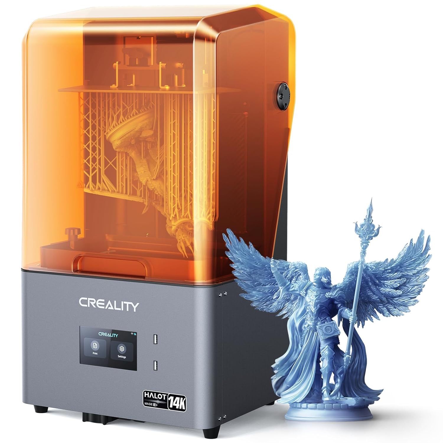 Creality Resin 3D Printer Halot Mage S 14K, with 10.1" HD LCD MSLA Mono, 4X High Speed Printing for 150mm/h Speed, UV Resin Photocuring Printer, Large