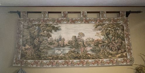 Gobelin With Ornaments, Flowers, And Swans