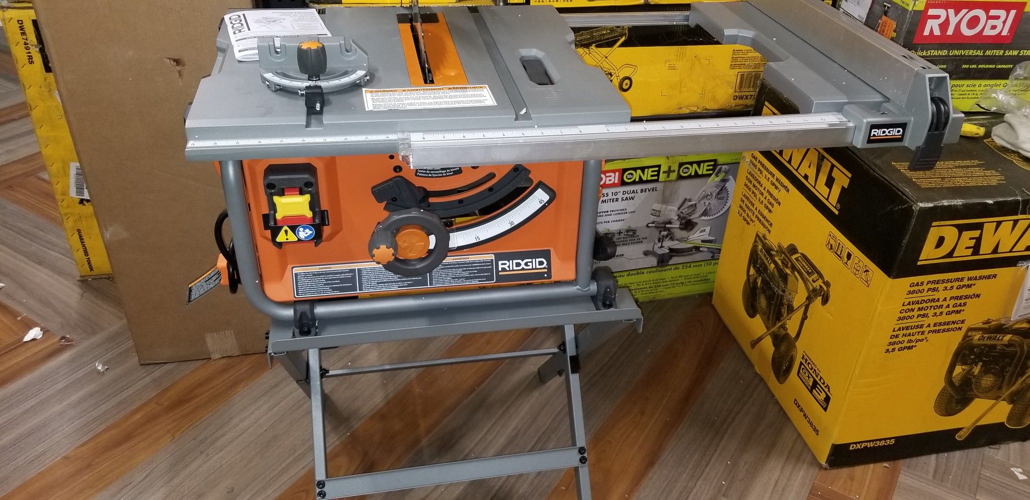RIDGID Table Saw Compact R45171NS 15 Amp 10 in Quiet Micro-bevel Adjustment (Friday only)