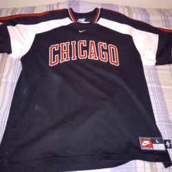 Vintage 90's Chicago Bulls Nike Warm Up Jersey Shirt