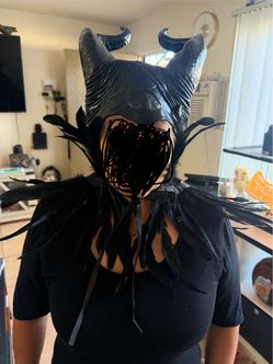 Maleficent horns, and feathers Halloween custom