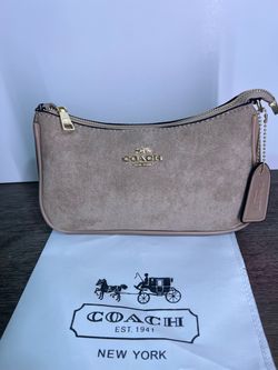 Coach Suede Wristlet Pouch Bag