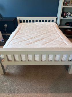 (PENDING P/UP) FREE - Full bed frame w/mattress and cover