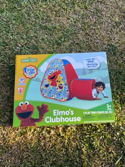 Sesame Street Elmo’s Clubhouse Pop Up Play Tent Wide Kids Indoor Tent