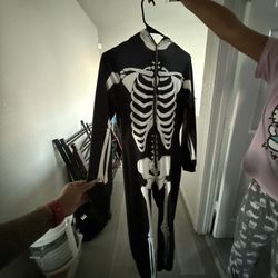 Skeleton Onesie Adult, Medium
