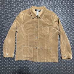 Vintage Sag Harbor Sport Chore Jacket Corduroy Tan Brown Casual 90s Women’s 14