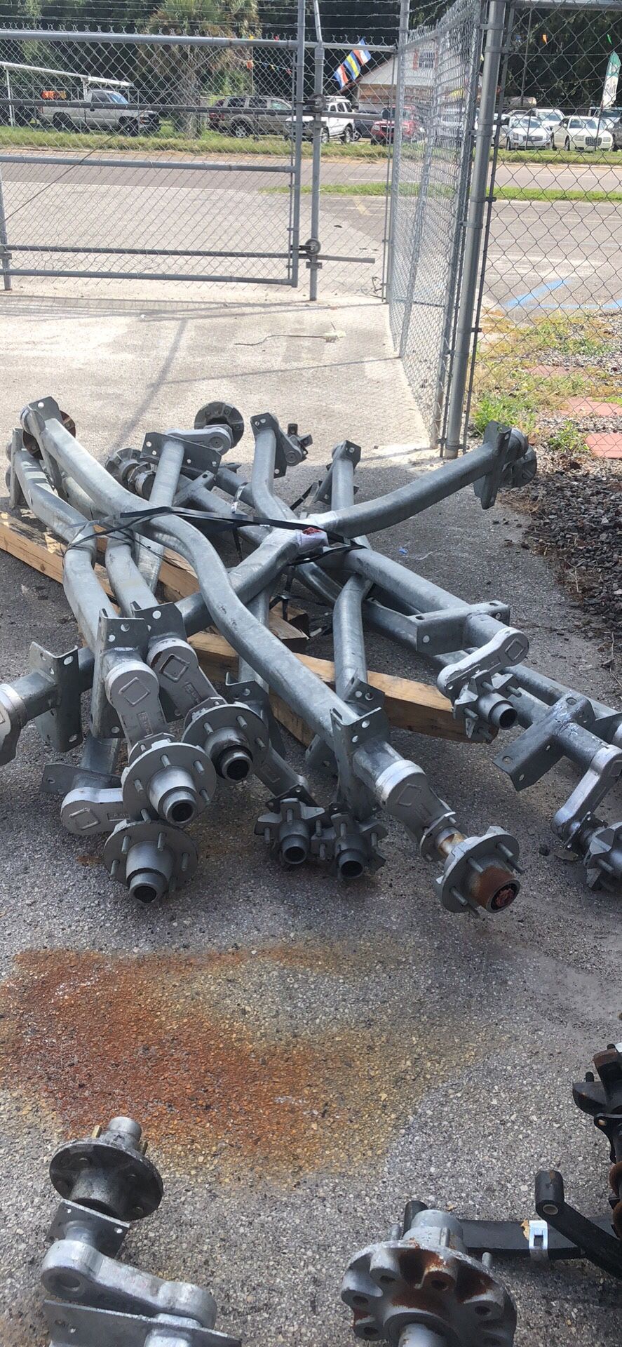 Dexter surplus axles. Torsion. All for 72” frame. Both 5 and 6 lug Torsion axles Boat trailer