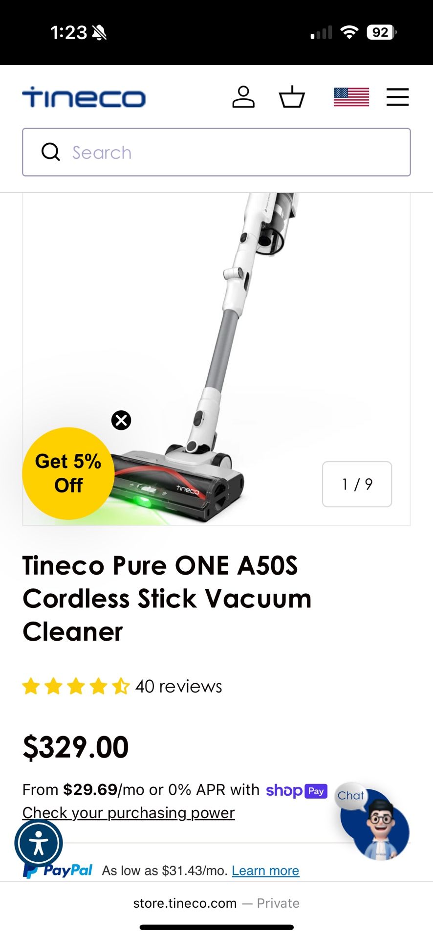 Tenico Stick Vacuum Cleaner