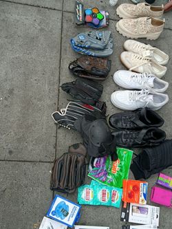 Mixed Lot: Baseball Gloves and Sneakers