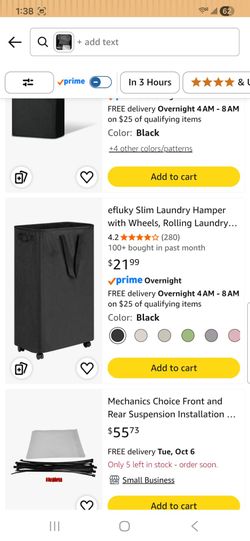 Slim Laundry Hamper with Wheels, Rolling Laundry..