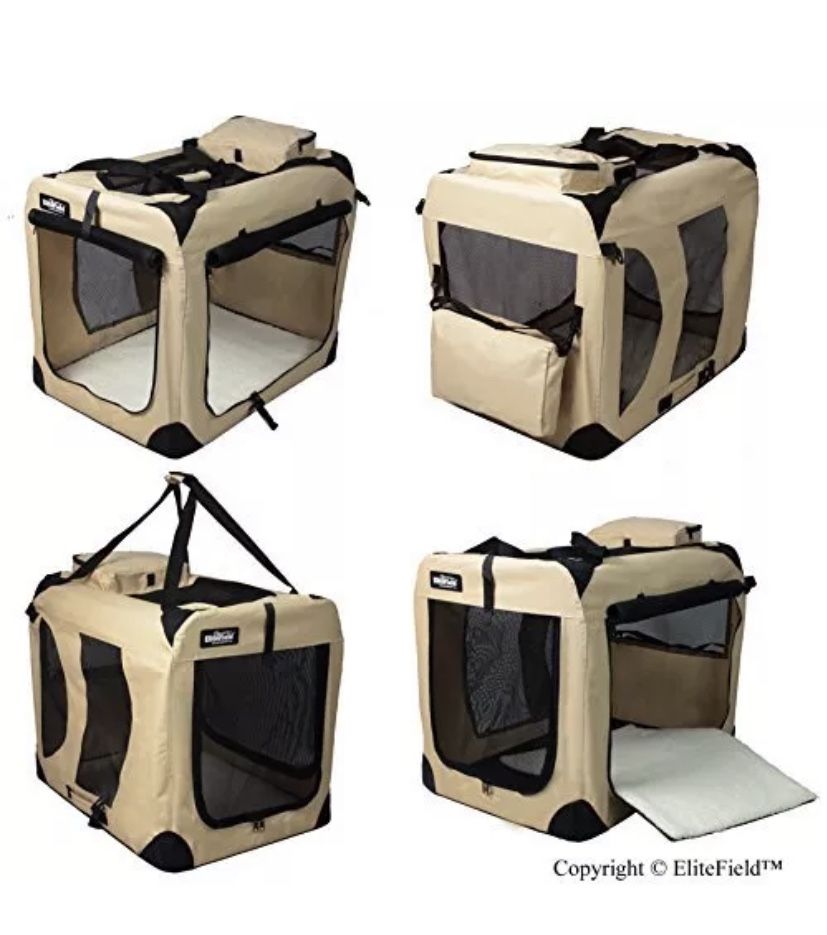 Elitefield soft dog crate sdc-3036B 30” L x21”W x28”H up to 40 pounds