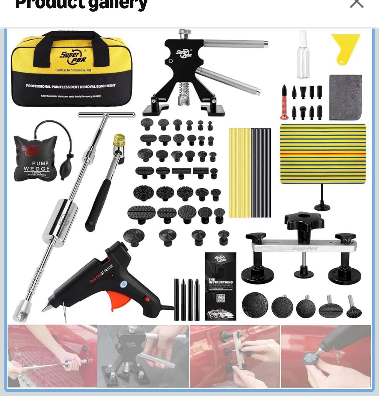 Paintless Dent Repair Kits 100PCS Car Dent Removal Tools Come with 4 Kinds of Dent Pulle