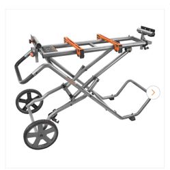 RIDGID Foldable Mobile Miter Saw Stand with Mounting Braces
