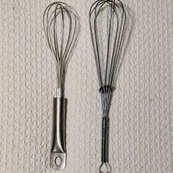 Whisks Wire Stainless Steel Bundle Of Two 11 - 11.5"  Vintage Kitchen Utensils 