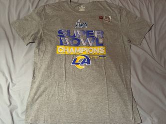 Los Angeles Rams Super Bowl 56 Champions NFL Fanatics Gray Shirt; Men’s XL