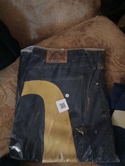 Evisu Jeans with Gold Daicock Print