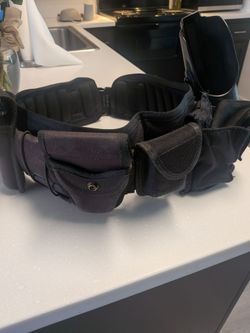 Black Tactical Duty Belt with Pouches CDCR.